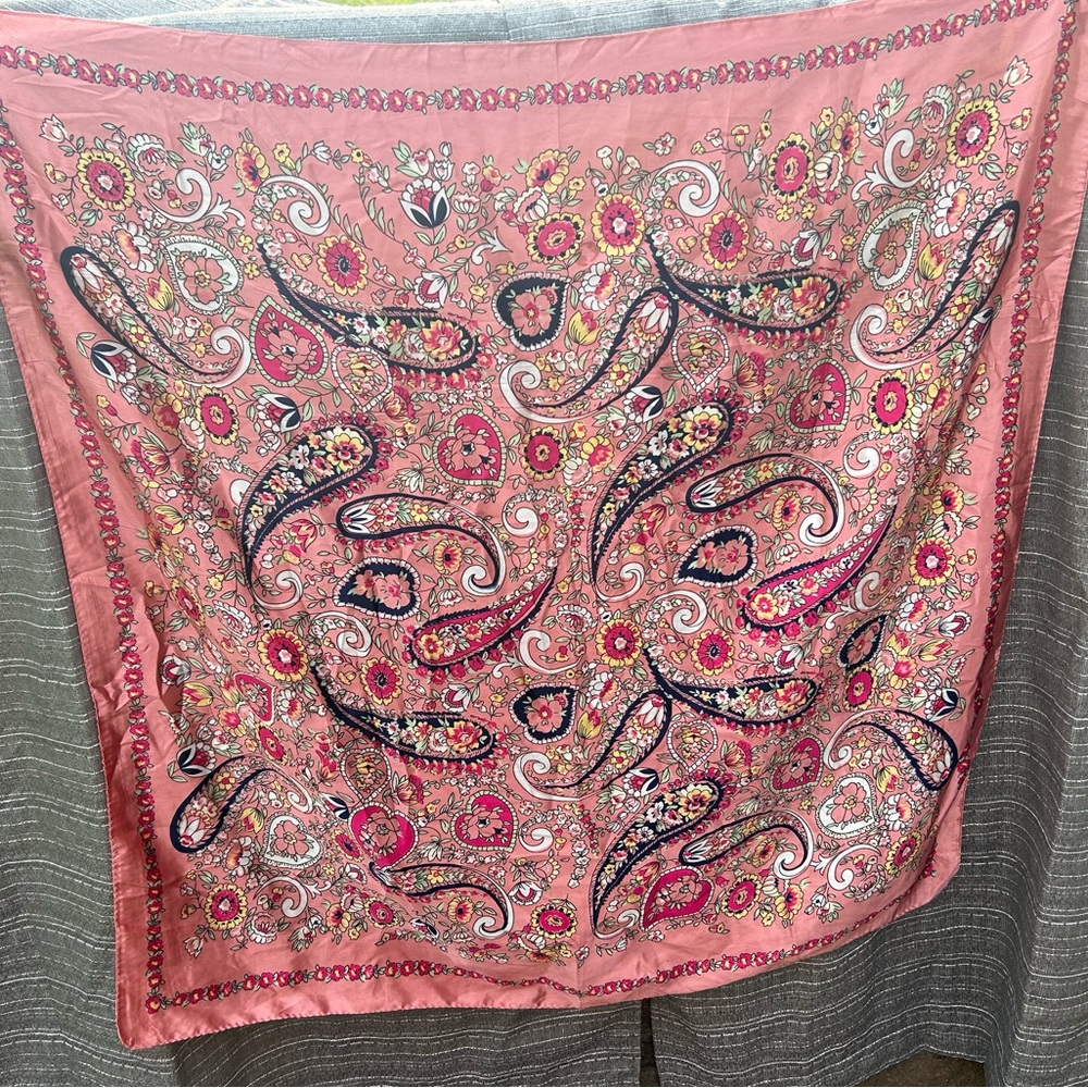 Two Multi colored silky scarves